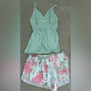 Mint Green Smocked Waist Peplum Top